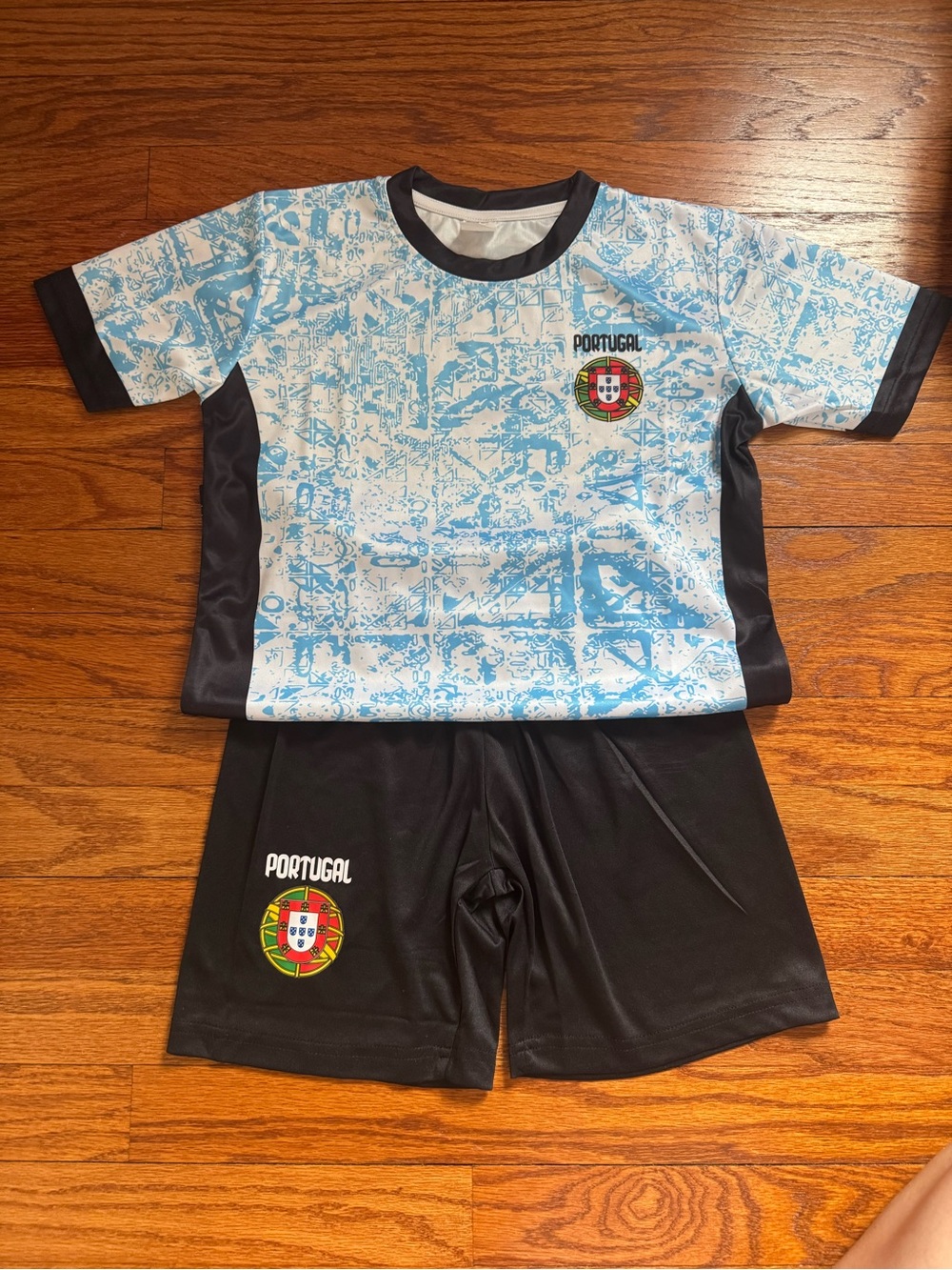 Portugal Kids' Soccer Set - Light Blue & Black
